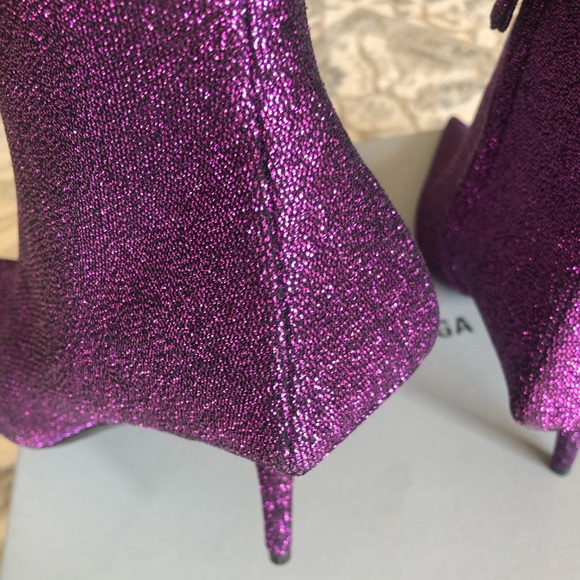 Authentic Balenciaga Perfect Holiday Purple Sparkly Boots - Picture 7 of 12